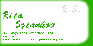 rita sztankov business card